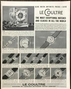 LeCoultre 1953 Relojes y Relojes Navidad Impresión Anuncio Div of Longines-Wittnauer - Imagen 1 de 1