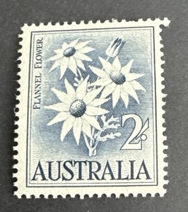 1959-64 Pre-Decimal Native Plants 2/ Blue Flannel Flower MLH No WMK - Bild 1 von 2