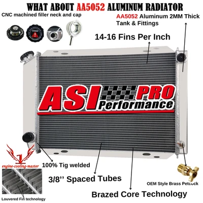 3 Row Aluminium Radiator For 1979-1993 Ford Mustang Thunderbird Mercury Cougar - Image 1 of 4