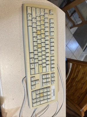 Toshiba KB-2971 Vintage Keyboard PS2 Computer Off White (Yellowed From Age) - Image 1 of 4
