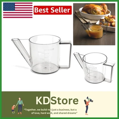 Separador de salsa/grasa de acero inoxidable de 1,5 tazas con medición y apto para lavavajillas Foto 1 de 4