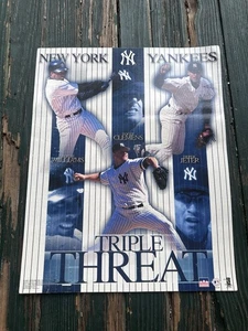 Starline #5050 Yankees "Triple Threat" Poster -Jeter, Williams, Clemens - Picture 1 of 4