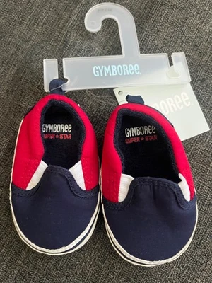 NUEVO Gymboree Super Star - Zapato Cuna Bebé Niño Rojo, Blanco y Azul Talla 02 Foto 1 de 4