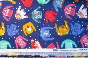 JOANN Super Snuggle cotton flannel fabric, Christmas Sweaters, 1 yard (36 x 44) - Picture 1 of 3