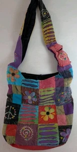 Boho Bag, Handbag, Purse, Hippie Shoulder Bag Patchwork, Peace And Love - Picture 1 of 8