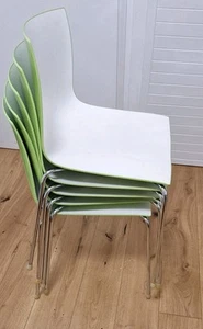 5x Besucherstuhl Büro, stapelbar Chrom/Kunststoff/hellgrün, Vintage, Retro, 60er - Bild 1 von 9