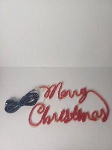 Vintage Leuchtschild Frohe Weihnachten Retro Weihnachtsdeko festlich Requisite  - Bild 1 von 14