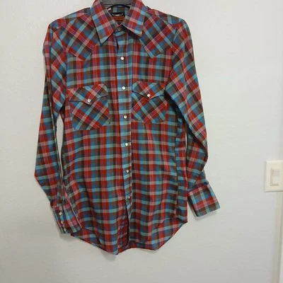 Camisa de Moda Occidental Talla Pequeña 14.5 X33 Manga Larga Perla Snap Ropa Occidental Foto 1 de 4