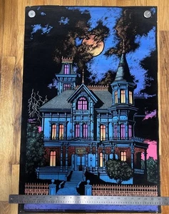 Vintage 1970s Western Graphics Blacklight Poster #250 Ominous Mansion. - Picture 1 of 24