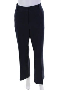 Akris Womens Wool Two Pocket Mid-Rise Straight Leg PantsTrousers Navy Size 8 - Picture 1 of 7