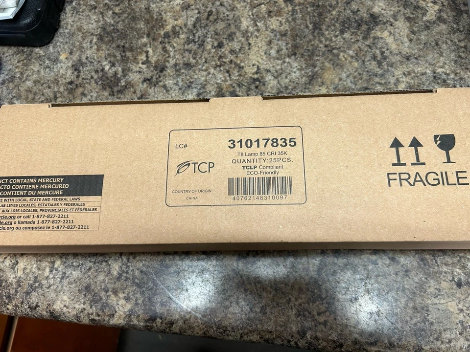 TCP 31017835 2' T8 Fluorescent Lamp 3500K ( Brand New Unopened Box of 25) - Image 1 of 4