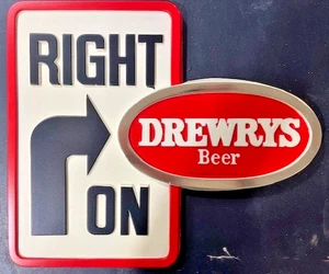 1976 Drewrys Beer Vacuum Formed Sign 12"H x 14"W - G. Heileman Era - Picture 1 of 7