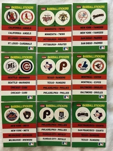 VINTAGE 1988 FLEER BASEBALL 9 STICKER CARD LOT CUBS GIANTS PIRATES EXPOS YANKEES - Picture 1 of 2