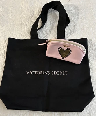 Juego de 2 piezas de bolso de mano y bolso de cosméticos vintage bordado Victoria Secret Foto 1 de 4