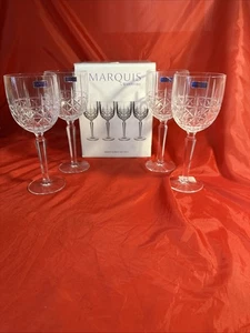 Marquis By Waterford Set Of 4 Brady Goblet Glasses Verre Made In Germany S/4 NEW - Picture 1 of 7