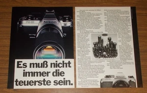 Rara Pubblicità Vintage Nikon FG-20 Reflex Non La Più Costosa 1985 - Foto 1 di 1