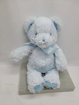 Bearington Baby Collection Oso de Peluche Azul Peluche Arco Satinado 12" Juguete Suave Lovey Foto 1 de 4