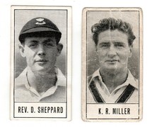 Barratt & Co Test Cricketers Series B 1957 cricket cards, Miller & Sheppard