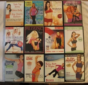 12 mix workout DVD lot Minna Lessig core rhythms Ellen Barrett weight watchers - Imagen 1 de 8