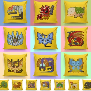 Monster Emblem Pillow Cover Pillow Protector 40cm&45cm For Monster Hunter World - Picture 1 of 55