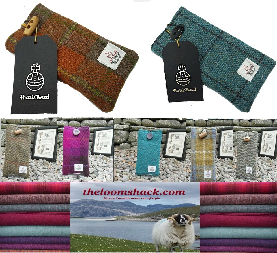 Harris Tweed Case Cover Sleeve Sock iPhone X , 11, 12 , Pro & Max - various - - Image 1 of 1