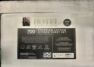 Hotel Premier Collection 700 Thread Count Egyptian Cotton Sheet Set King White - Picture 1 of 1