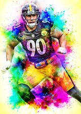 T.J Watt Pittsburgh Steelers 1/5  ACEO Art Print Card By.Marci
