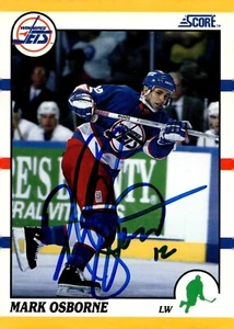 Mark Osborne - Signed 1990-91 Score Traded Card #28T - Winnipeg Jets - Picture 1 of 2