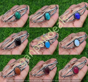 Türkis & Multi Edelstein Manschette Armreifen Ethno Handarbeit Schmuck Posten für Frau - Bild 1 von 9