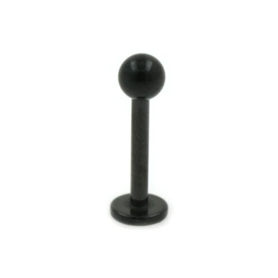 1,6mm Schwarzes Labret Ohr Helix Lippen Piercing L:8-10mm Kugel 3-6mm Black - Bild 1 von 2