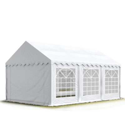 3x6 m Partyzelt Pavillon Zelt Gartenzelt Festzelt mit PVC Plane weiß PROFIZELT24 - Bild 1 von 4