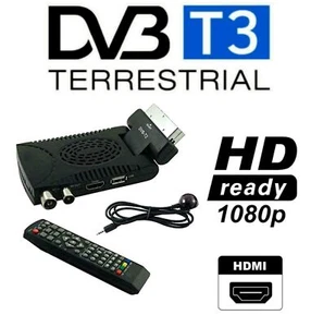 DECODER DVB-T2 3 HD 1080P DIGITALE TERRESTRE HDMI SCART MPEG4 JPEG USB mod scart - Foto 1 di 1
