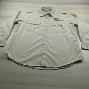 Cabelas Shirt Mens Large Brown Button Up Safari Series Cotton Photographer - Picture 1 of 13