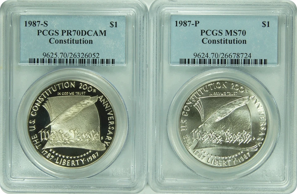 1987-P/S PCGS MS70/PR70DCAM Constitution SET - Image 1 of 1