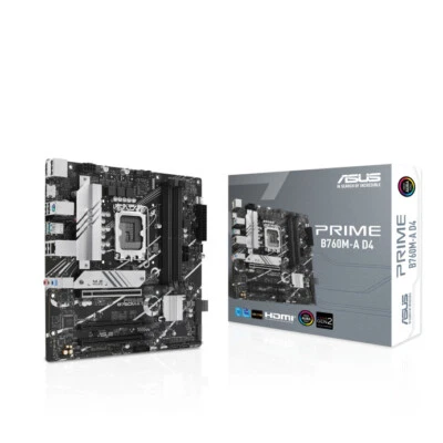 ASUS PRIME B760M-A D4 Motherboard Intel B760 LGA1700 Micro ATX DDR4 128GB 3×M.2 - Image 1 of 3