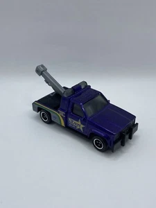 Vintage 1987 Matchbox Mattel GMC Wrecker Toy Truck 1:72 Purple Tow Service 24 Hr - Picture 1 of 8