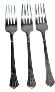 3 Estia Dorian Stainless Steel Flatware Dinner Forks 7 3/8" - Picture 1 of 3