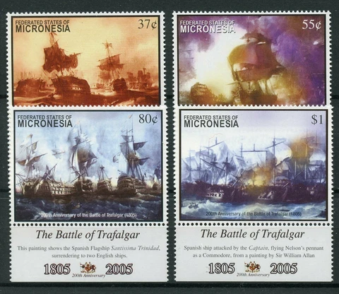 Micronesia Stamps 2005 MNH Battle of Trafalgar Military Ships Art 4v Set Cover