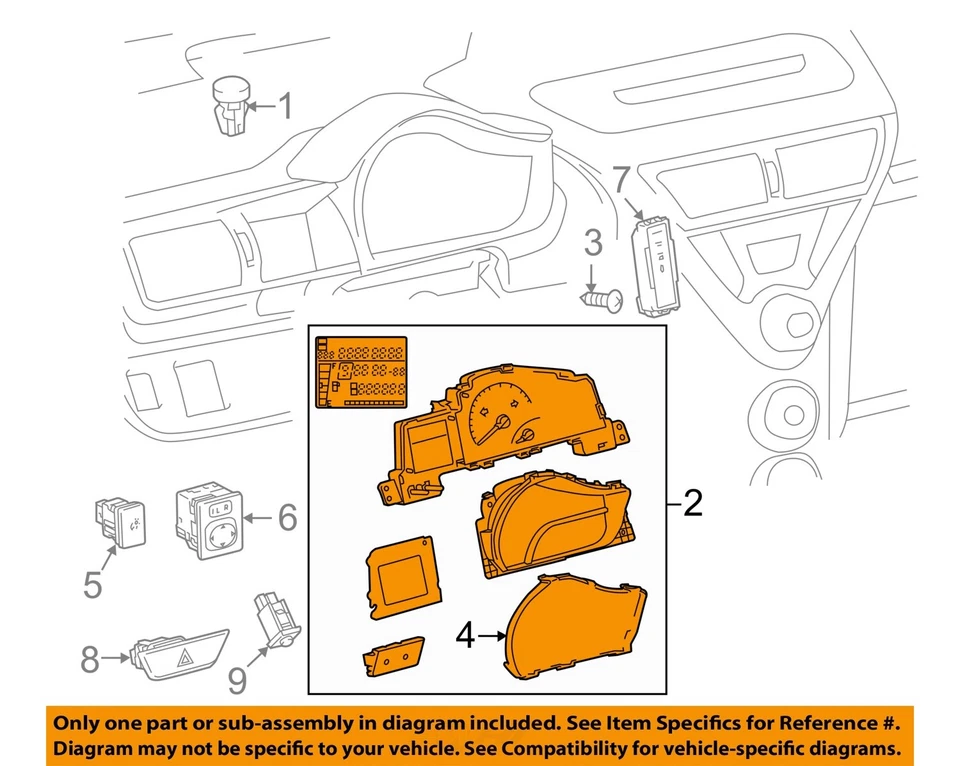 Medidor de velocímetro usado se adapta a: 2012 Scion IQ Cluster MPH grado A Foto 1 de 3
