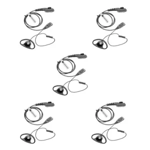 5 X Hytera HYT D Shape Earpiece PTT Microphone PD705, PD785 PT560H PT580H Plus - Picture 1 of 5