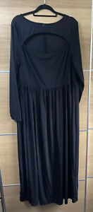 Shein curve 4xl 22 black Maxi Dress cut out neck long sleeves