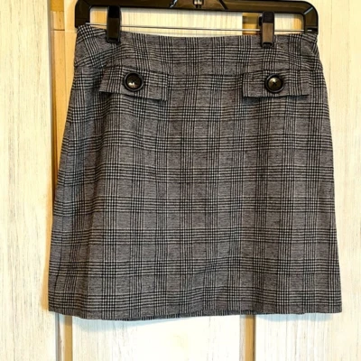 Michael Michael Kors Skirt Women's 2 Gray Plaid Check Mini Career Office Wear - Image 1 of 4
