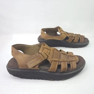 Skechers Shape Up Fisherman Sandals Brown Leather Open Toe Slingback Shoe Size 9 - Picture 1 of 8