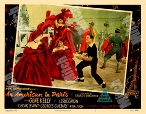 AN AMERICAN IN PARIS 1951 GENE KELLY 11 x 14 TRUCOLOR LOBBY CARD # 2 - Bild 1 von 1