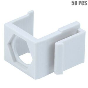 50 Pcs Blank Keystone Snap-In Insert For F-Type Coax Connector Wall Plate White