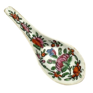 Vintage Chinese Porcelain Wonton Soup Spoon Rice Hand Painted - Picture 1 of 13