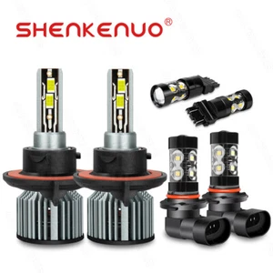 For Ford F350 Super Duty Pickup 4-Door 2005-2021 LED Headlights Fog Light Bulbs - Picture 1 of 28
