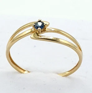 Bague Or Jaune18 Carat Taille - 53 Natural Saphir, Faite Main, Bijoux, Poinçon - Imagen 1 de 11