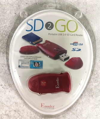 SD 2 Go Portable USB 2.0 SD Card Reader by Ezonics NEW - Image 1 of 3