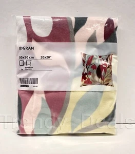Ikea IDGRAN Pillow Cushion Cover Velvet 100% Cotton 20" x 20" Floral Multicolor - Picture 1 of 3